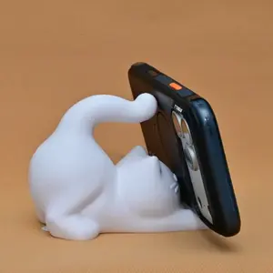 Cute Cat Butt Desktop Phone Stand, Japanese Style Fun Cat Tail Lazy TV Watch Holder, Animal Shape Support Stand for Phones and Tablets, Home Office Decor Gift