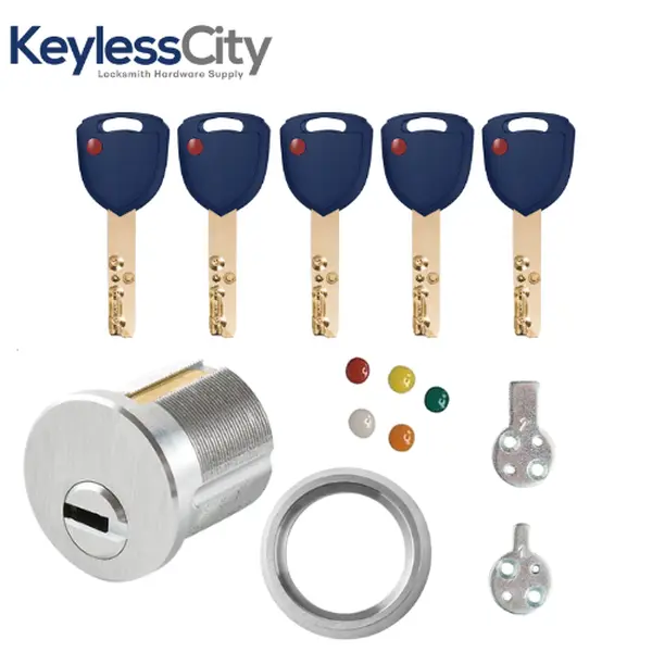 Secure Function Mortise Cylinder - 1" (25.4 mm) - Satin Chrome
