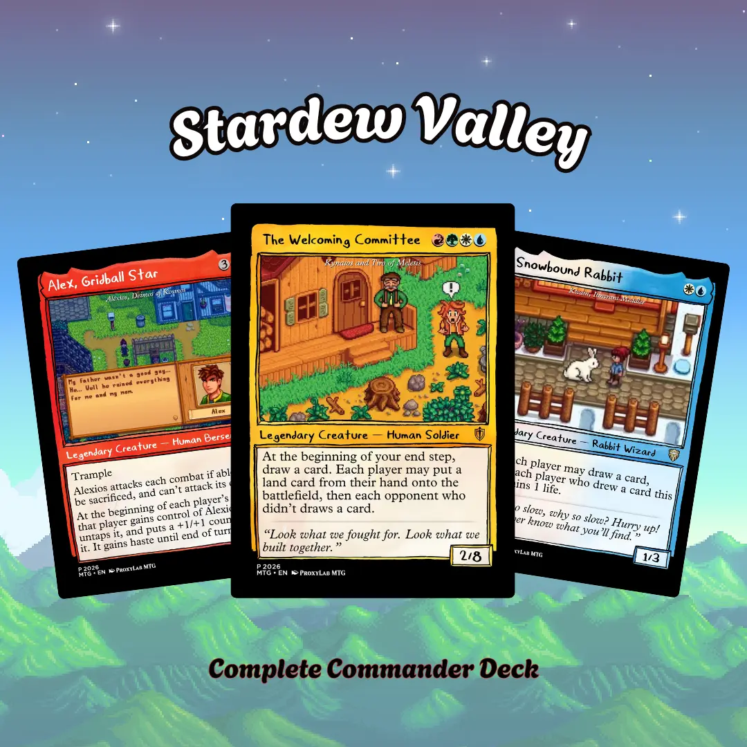 Proxy 100+ Commander Deck – Cozy Valley Farming Theme | Nature, Animals & Community EDH Strategy | Pixel Art Adventure | Premium Print | Collector Gift