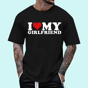 I Love My Girlfriend I Heart My Girlfriend GF T-Shirt | Unisex cotton tee, Crewneck, Shortsleeve, Menswear Top