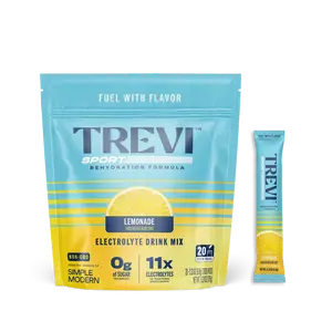 TREVI Sport Sugar Free Electrolytes - Rehydration Powder Packet Drink Mix - 20 Count - Lemonade