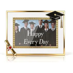 Graduation Picture Frame - 4x6 Graduation Photo Frames Class of 2026 Graduation Gifts Metal Design graduation Frame Party Decorations and Keepsake