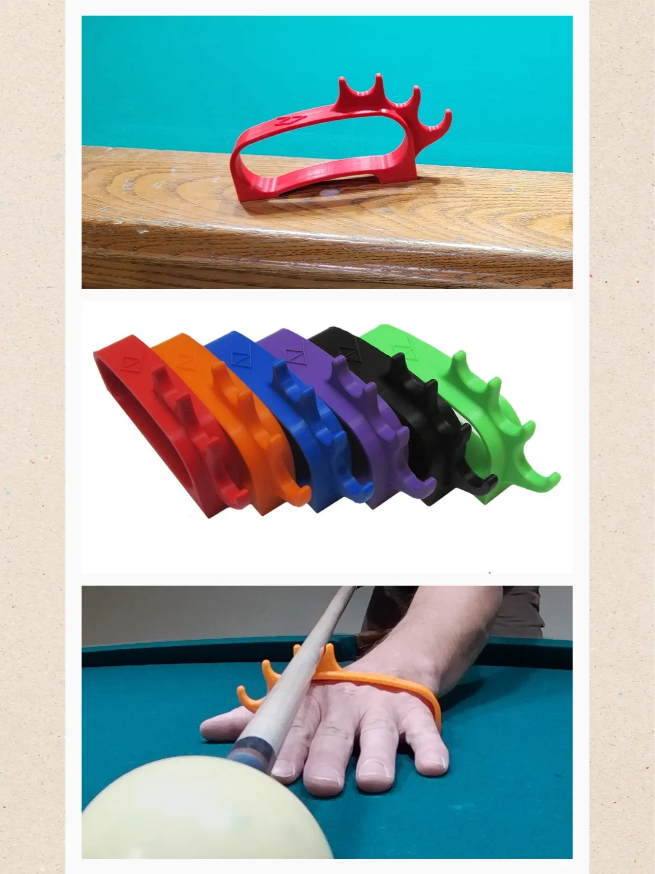 Hand-e Bridge: hand-held pool and billiards cue bridge Hand-e Bridge: hand-held pool and billiards cue bridge