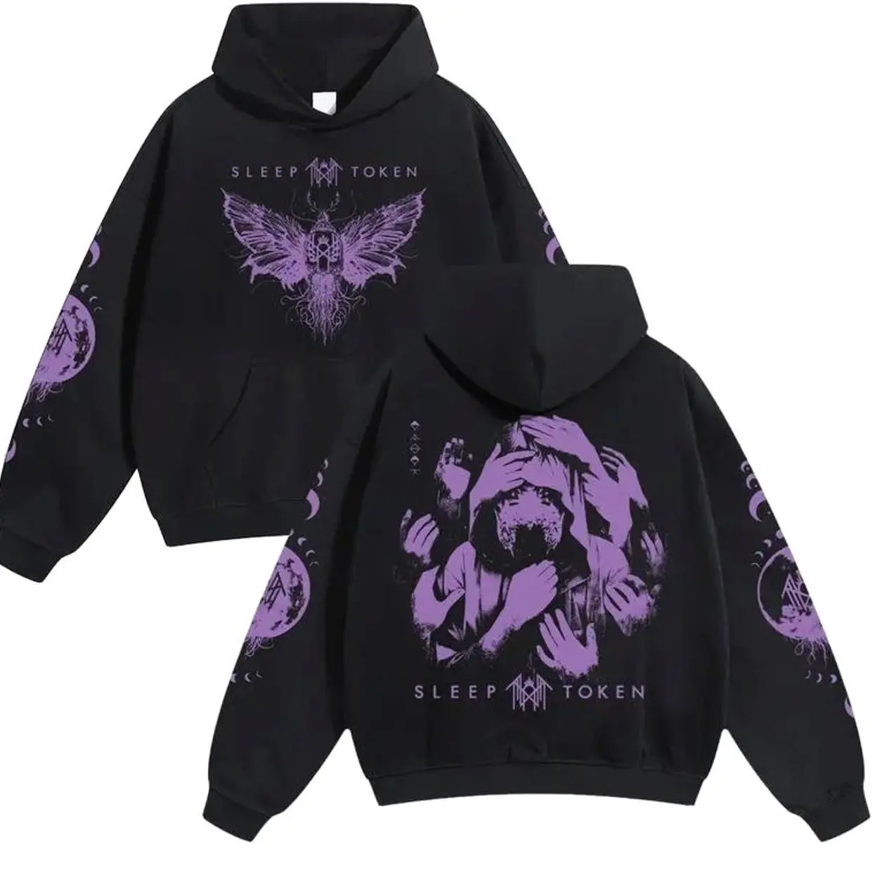 Sleep Token Unisex Cotton Hoodie For Autumn Winter Thick Warm Sleep Symbol Fan Style Retro Print Versatile For Ins Street Style Couples Outfits Top Choice For Boyfriend Gift Fabric Menswear Casual Fit B