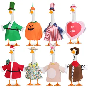 8 Set Porch Goose Outfit with Seasons Holiday Style, Goose Clothes with Multi-Themed Designs, Porch Decor for 23'' Geese Cement Garden Statue, Patio, Porch, Outdoor Decoration
