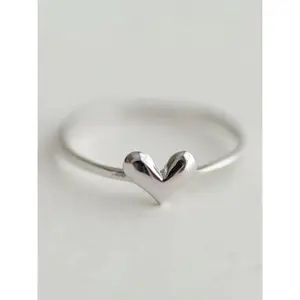 Women's Elegant Heart Design Promise Ring, Exquisite Trendy Minimalist Ring, Fashionable All-match Jewelry for Women for Daily & Party Decoration, Cute Gifts for Her, Heart Signet Ring