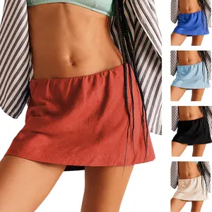 SCUSTY Summer 2025 Trend Reversible Cotton Skorts Casual Cute Flip-Design A-Line Mini Skirts with Ruffle Inner Waistband