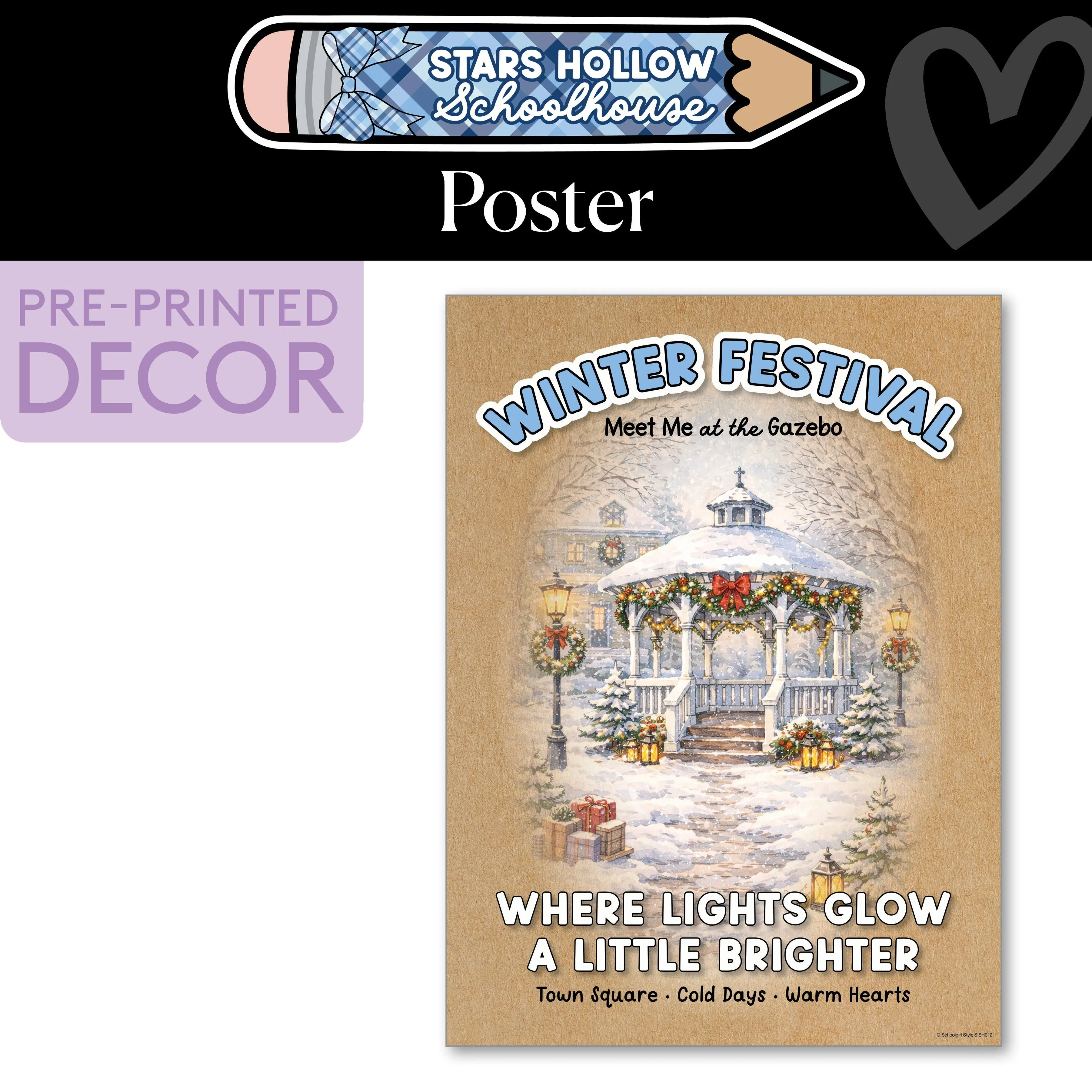Cozy Winter Festival Poster | Stars Hollow Schoolhouse