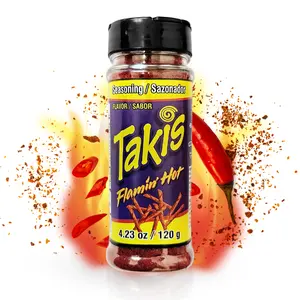 Takis Powder, Takis Flamin' Hot Seasoning Dust 120 gr for Fruit, Popcorn, Corn, Chamoy Pickle Kit, Polvo De Takis Fuego, Chili Powder, Wing Seasoning, Includes TikTok Magnet by Patroclus Mexican Spicy Flavor