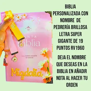 Biblia Rosa Letra Súper Gigante 19 puntos  RV1960 Floral