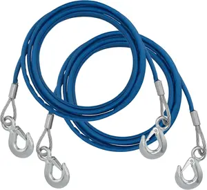 PCS / Inch x Ft Steel Winch Cable,  Lbs Breaking Strenh Heavy Duty Tow Cable, Steel Wire Rope with Swivel H and PVC Casing for Towing Truck, Wrer, Crane, Blue