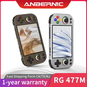 ANBERNIC RG 477M Retro Handheld Game Console 4.7 Inch LTPS In-Cell Touch Screen Portable Video Game Console Aluminum Alloy CNC Android 14 5300mAh RG477M Gift
