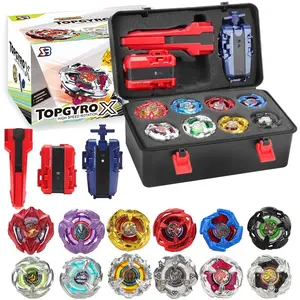 X Series Battle Gyro Spinning Tops Set Gift Box, Includes 12 New X Series Gyros, Launcher & Line Launcher, Perfect for Parties & Gifts