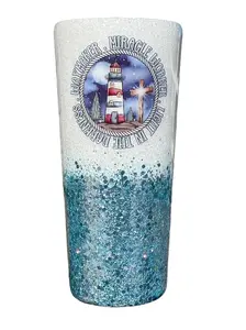 22 ounce lighthouse glitter epoxy tumbler