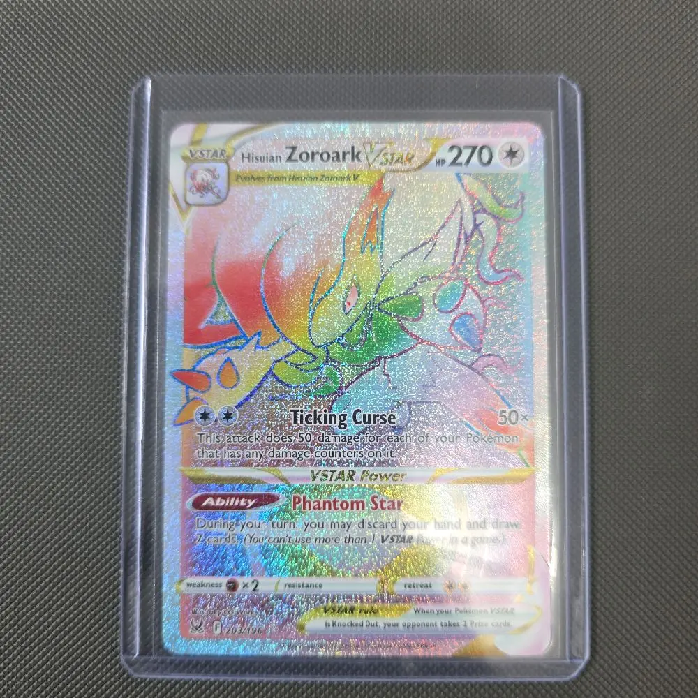 Pokémon Hisuian Zoroark VSTAR 203/196 Rainbow Secret Rare – Lost Origin