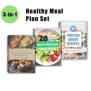Healthy Meal Plan Set, 75 High-Protein Recipes, 28-Day Breakfast Snack Full Diet Guide, Weight Loss Energy Boost Health