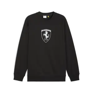 PUMA Mens Scuderia Ferrari Sportswear Shield Crew Neck Sweatshirt Casual - Black