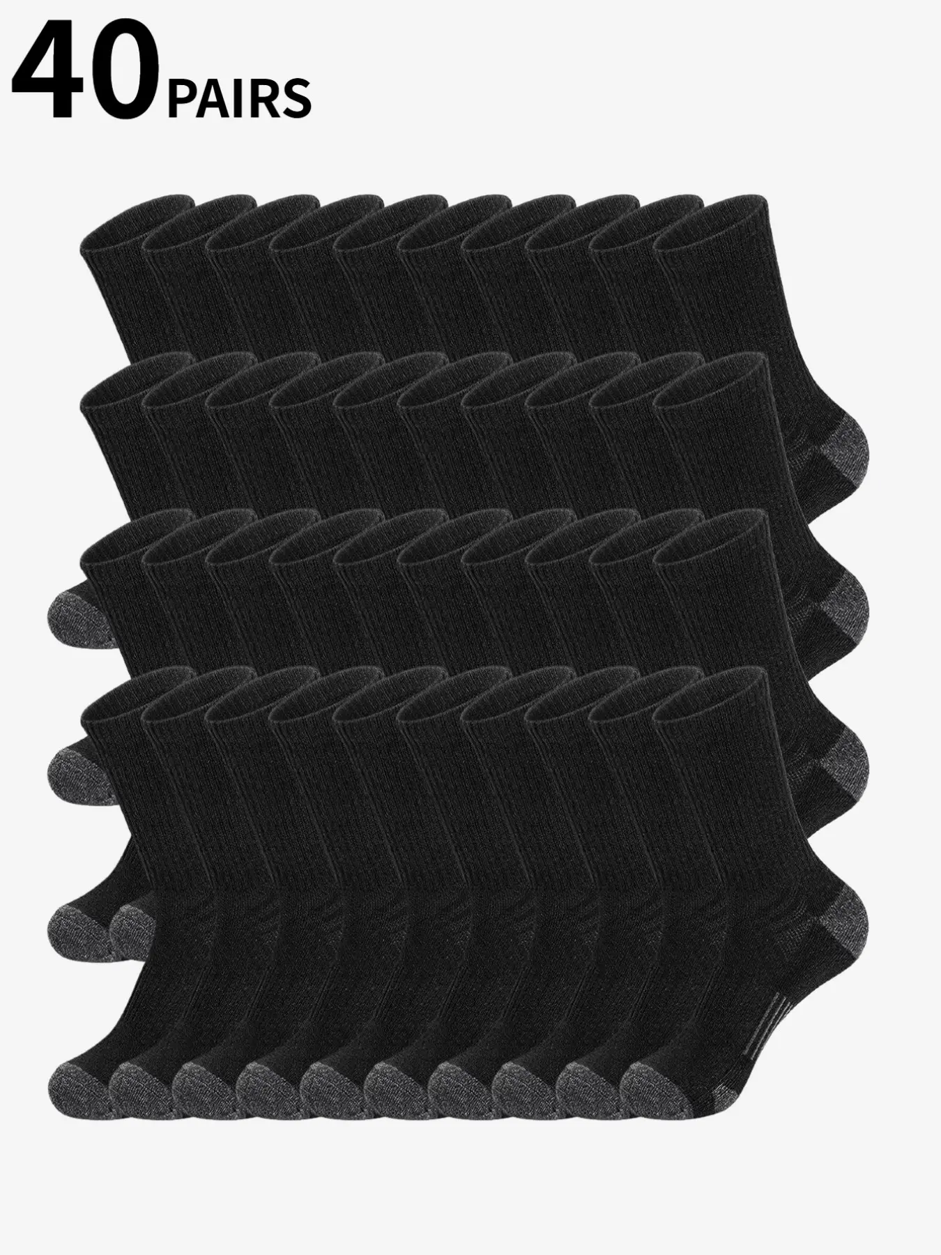 30/40 Pair Men's Classic Combination Long Socks - Breathable, Comfortable, Moisture-Resistant, Suitable for Leisure Outdoor Wear in All Seasons - Machine Washable, Striped Knit Fabric, Polyester Material, Tubesocks Socks Pairs