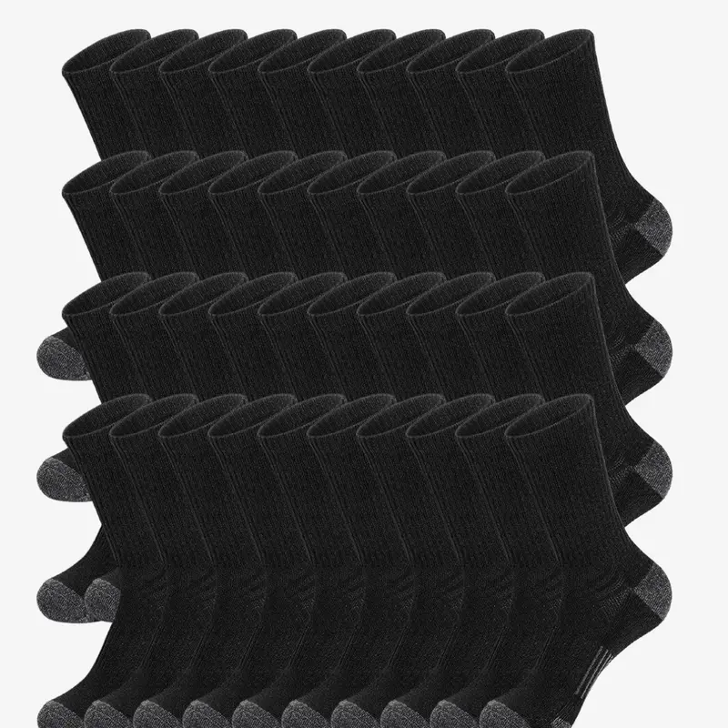 30/40 Pair Men's Classic Combination Long Socks - Breathable, Comfortable, Moisture-Resistant, Suitable for Leisure Outdoor Wear in All Seasons - Machine Washable, Striped Knit Fabric, Polyester Material, Tubesocks Socks Pairs