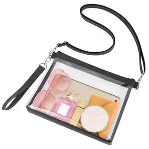 Clear Crossbody Purse Bag Stadium Approved Clear Tote Bag for Work Concert Sports