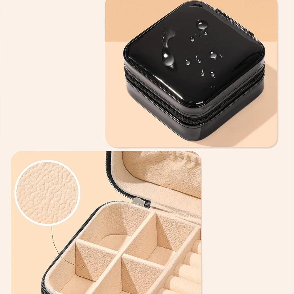 Jewelry Case Box Portable Small Travel Jewelry Organizer Necklace Earring Ring Storage Display Gift Box Travel Essentials