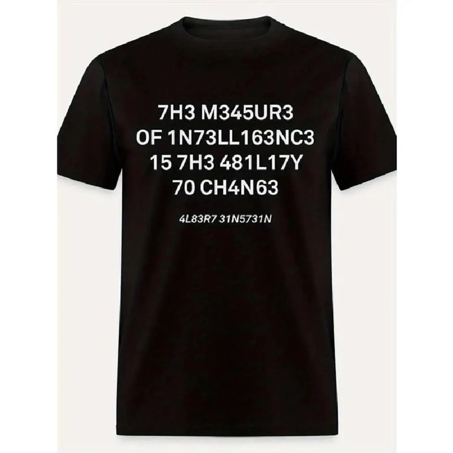 Humorous 7H3 M34Ur3 157H 0717 Pattern Cotton T Shirt for Men and Women Casual Short Sleeve Black Tshirt