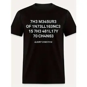 [100% Cotton] T-Shirt Humorous "7H3 M34Ur3 157H 0717" Pattern Men'S T-Shirt - Casual Black Short Sleeved Cotton T-Shirt T-Shirt For Men And Women