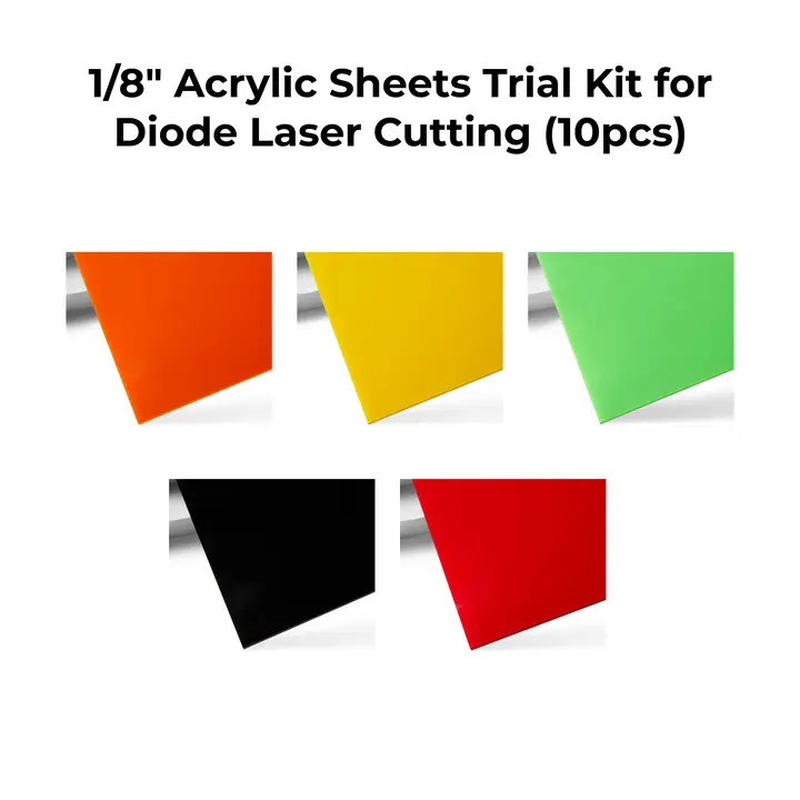 xTool Selectec 1/8" Acrylic Sheets Trial Kit for Diode Laser Cutting (10pcs) xTool Selectec 1/8" Acrylic Sheets Trial Kit for Diode Laser Cutting (10pcs)