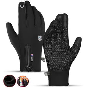 Winter Fleece Gloves Outdoor Windproof Touchscreen Warm Sports Gloves for Winter Cycling Hiking Motorcycle Gear