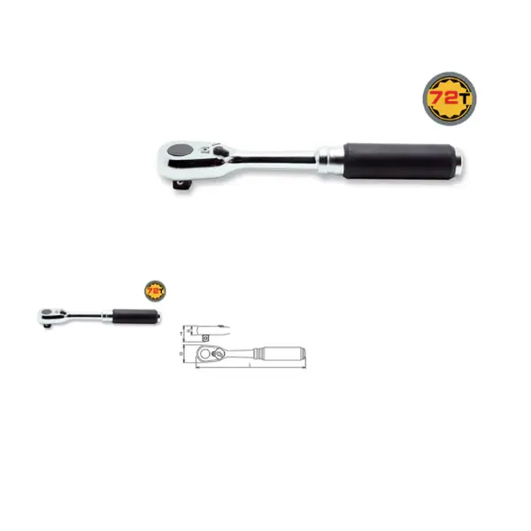 Koken Z-Series 3/8" Sq.Dr. Reversible 72-Tooth Ratchet Tool - 178mm Length, Heavy Duty Ratchets, 10% Higher Torque Limit, Control, Strength, Hand Tools