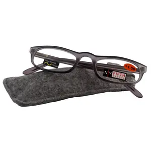 Morgan Premium Reading Glasses HighEnd Magnifying Readers, Transparent Grey Small Rectangular Frame, Inspired by NY Fifth Avenue Lower nose Lightweight Unisex