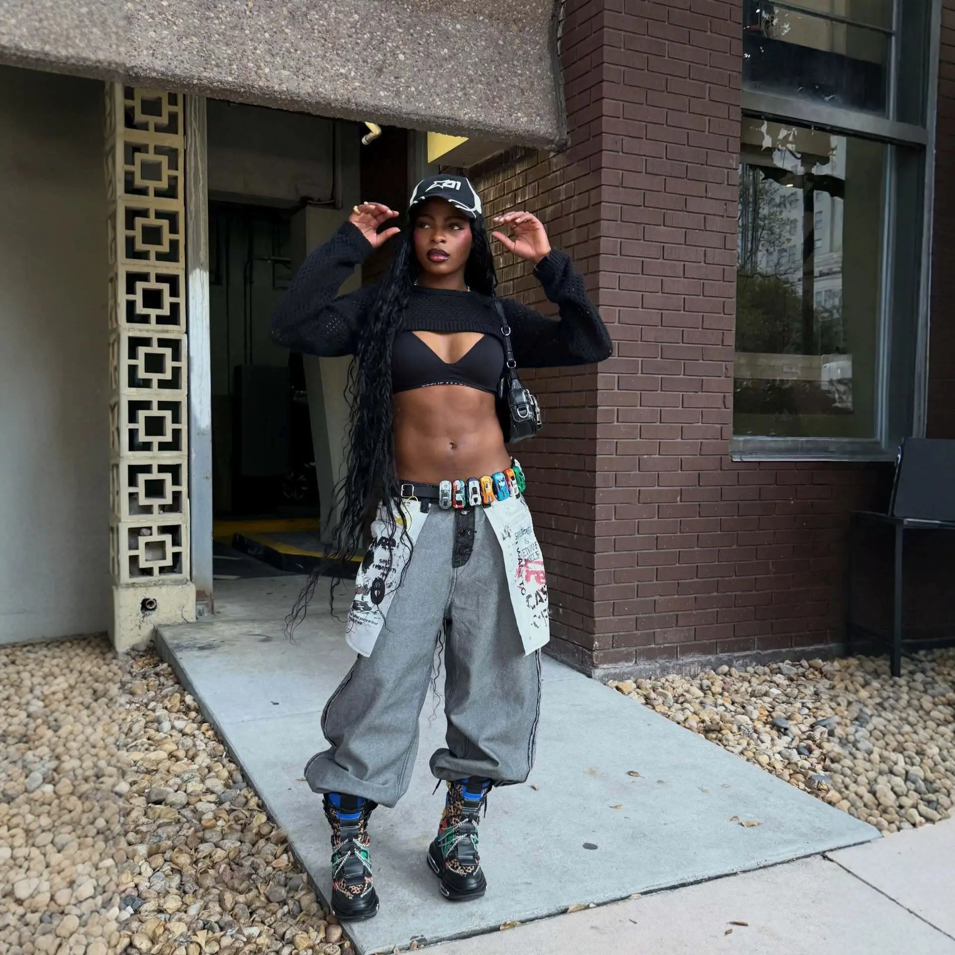 Streetwear Unique Reversible Large Pocket Printed Jeans