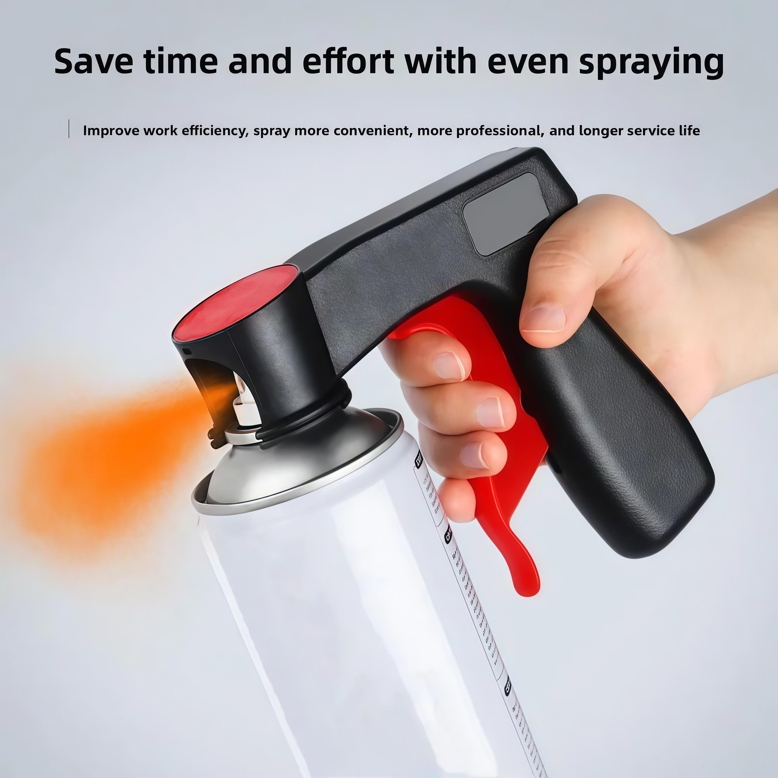 Universal spray gun handle, press type spray paint assistant tool, aerosol spray gun handle, self spray paint conversion gun, paint spray assist handle, red and black plastic spray gun, portable spray paint handle, detachable aerosol tank gun holder,