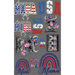AMERICAN MAMA & MINI (1) PREMADE GANGSHEET - 22X36 DTF TRANSFERS - DIRECT TO FILM
