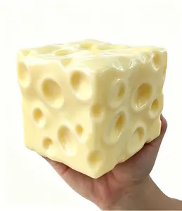 Viral Giant Cheese Squishy Toy, Heavy Stress Relief Fidget for Adults, Soft ASMR Sensory Squeeze Toy& Squeezing (6/7cm)
