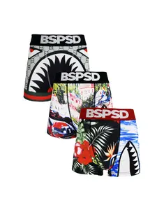 Men's Printed Boxers Briefs, 3-Pack, Breathable Comfort Underwear, Lightweight Fabric Design, Ideal for Daily Wear, Men's Fashion Essentials