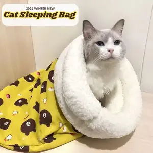 Cat Sleeping Bag for a Comfortable Night's Sleep,Soft and Cozy Cashmere,Cute Cat Nest Bed,Cozy Sleeping Winter,Pet products.
