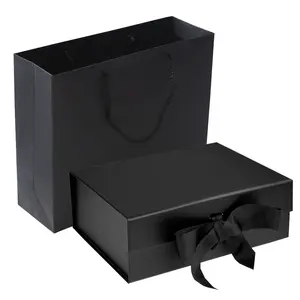 Luxury Magnetic Gift Box with Lid, Ribbon, Optional Gift Bag, Three Sizes Available, Perfect for Christmas, New Year, Valentine's Day, Weddings, Birthdays