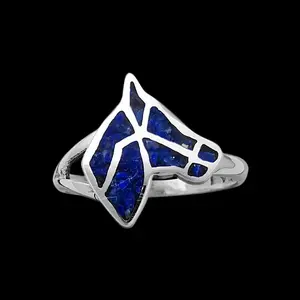 Size 9-925 Sterling Silver Lapis Lazuli Horse Silhouette Ring, Equestrian Bust Band, Handmade Gemstone Jewelry