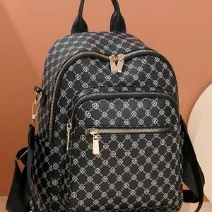 Vintage PU Leather Backpack Purse for Women – Classic Printed Fashion Handbag & Multipurpose Travel Shoulder Bag