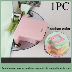 1pcs Magnetic sewing machine guide rail with anti roll fabric protector and scale locator - sturdy plastic,
