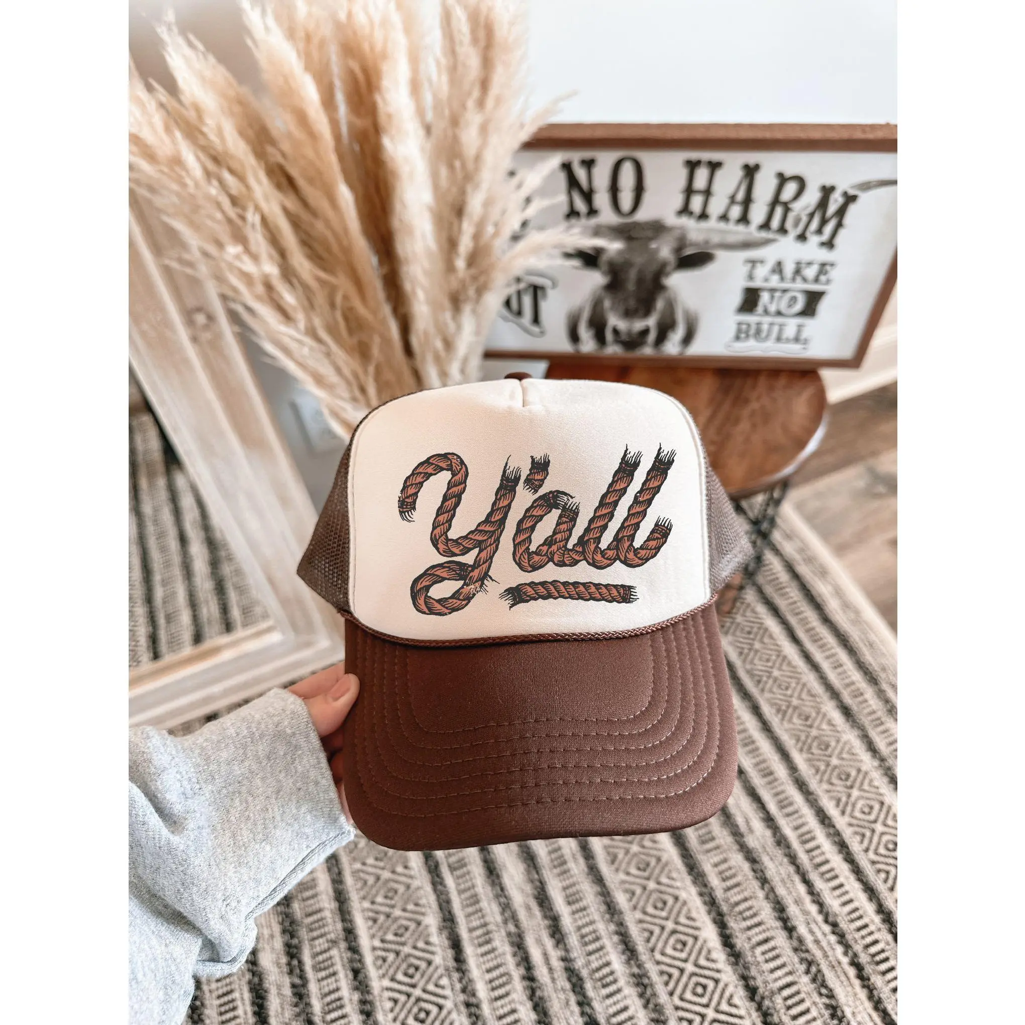 Y'all Brown & Tan Trucker Hat