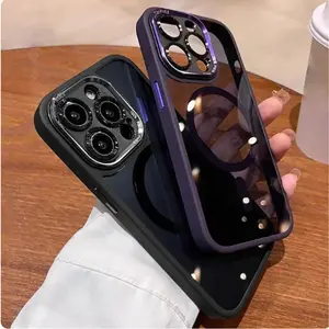 Protector Clear Magnetic Phone Case for iPhone 17/16/15/14/13/12 Pro Max Plus with Magnetic Wireless Charging Shockproof Full Body Protection Scratch Resistant Anti-Yellow