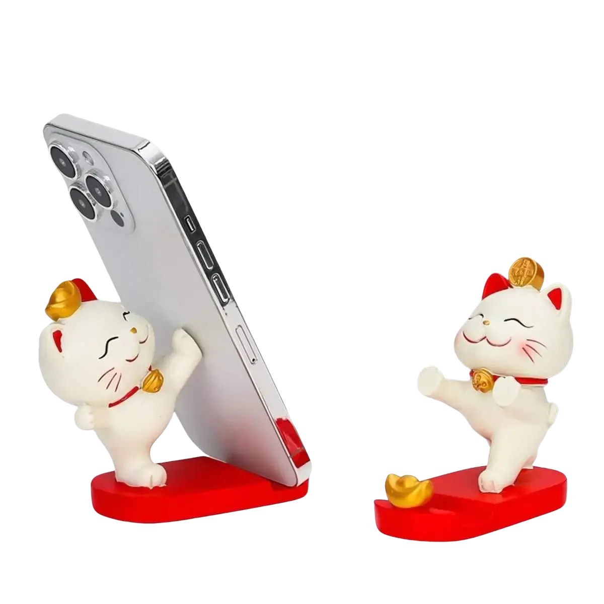 Lucky Cat Phone Stand – Japanese Maneki Neko Holder With Kawaii Aesthetic for Phones, Tablets, or iPads, Ideal for Desk or Home Decor