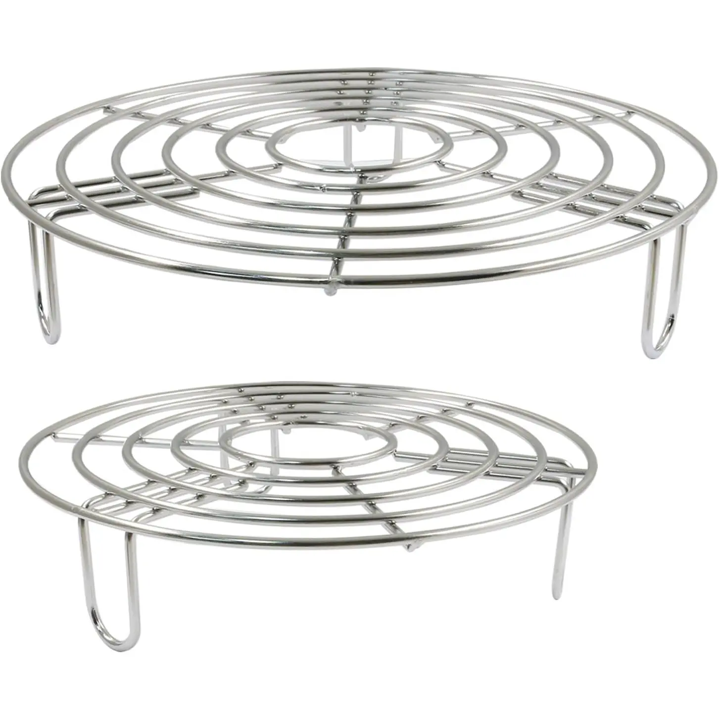 2 count Round Cooling Racks Stainless Steel Steamer Rack Roasting Rack Cooking Grid Grill Rack Steaming Baking Rack Fits Air Fryer Stockpot  Cooker Round Cake Pan Oven(8",6.89")