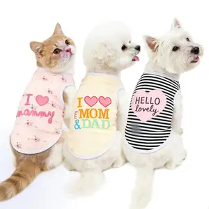 3-Piece Cute Pet Summer Vest Set, Cat & Dog T-Shirt, Lightweight Breathable Design, Adorable Style for Walking, Photography, Home Use Clothing, Outfits, Clothes, Puppy Clothes, Costume