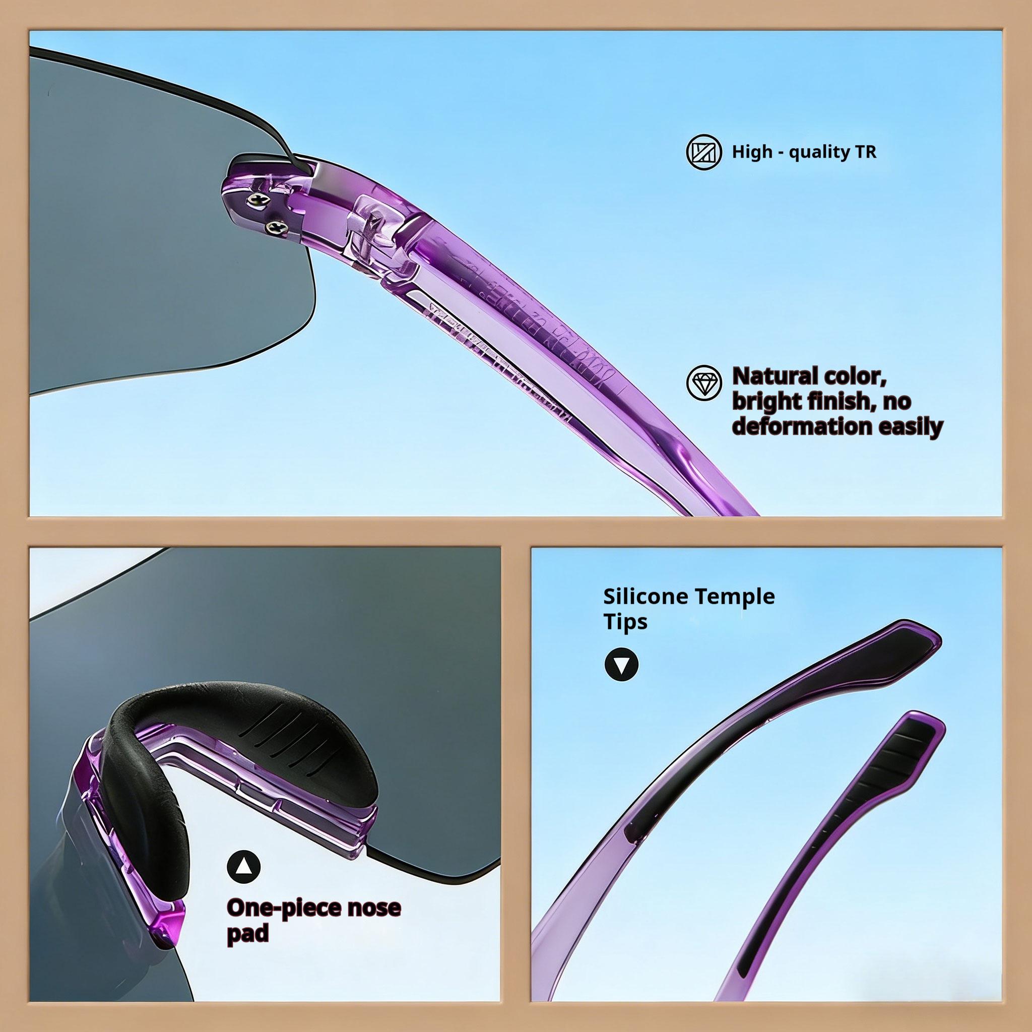 UV Protection Cycling Sunglasses for Men Women, 27g Ultra-Lightweight TAC Polarized Lens Oversized Sports Shades with TR Frame, Anti Glare for Running, Driving, Fishing, Golf, Baseball and Biking