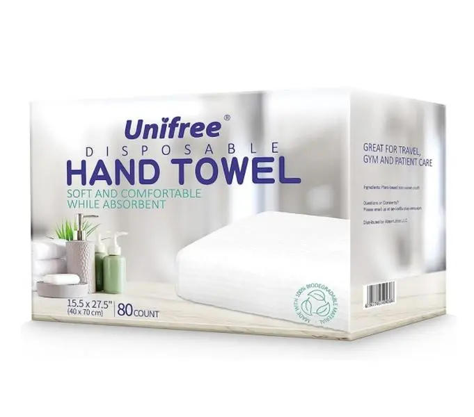 Unifree Thick Disposable Bath & Shower Drying Towel Set, 80-Count, 15.5x27.5 in