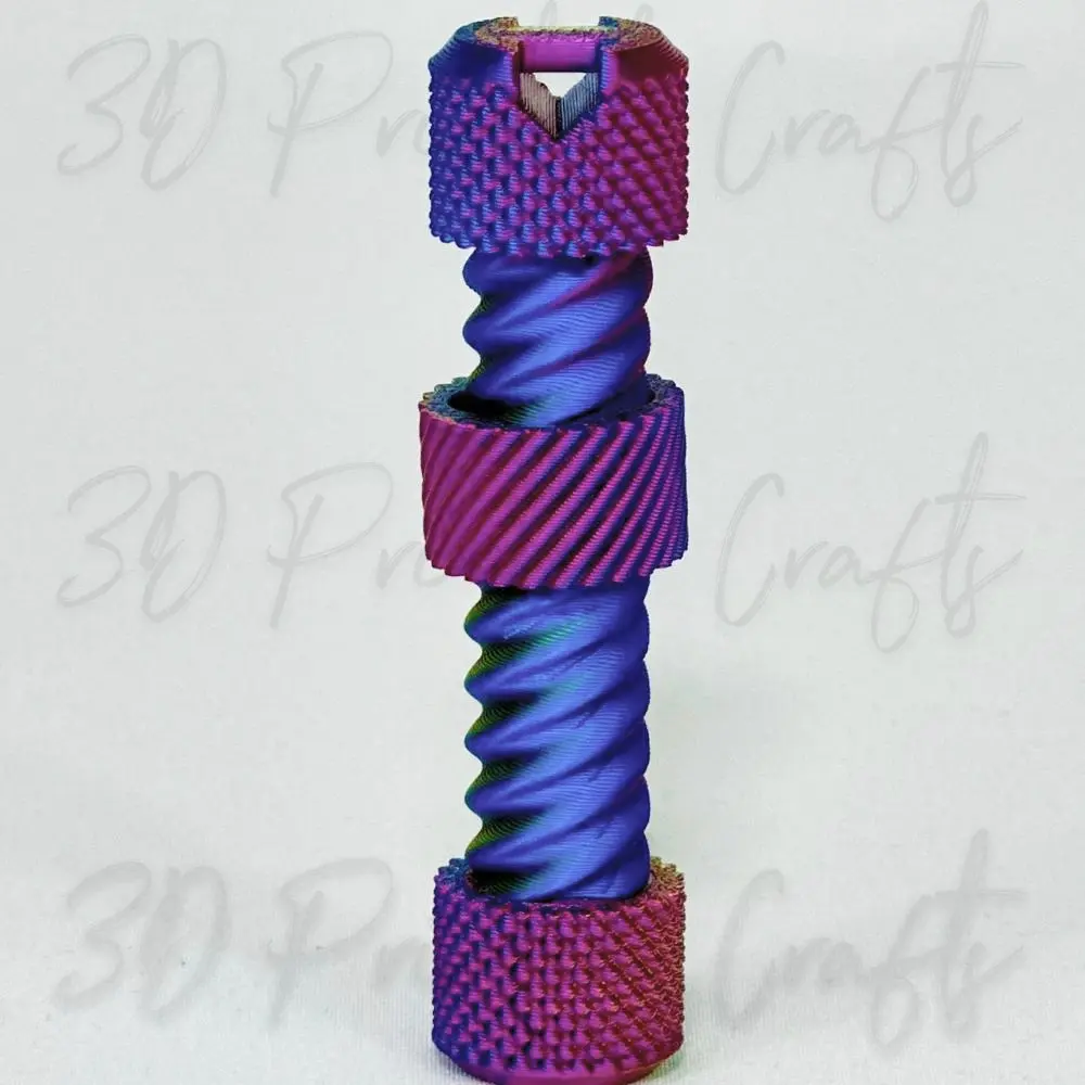 3D Printed Fidget Bolt Keychain, ASMR and Sensory Tool, great as a gift for any occasion, quality fidget for the enthusiast ~ EDC