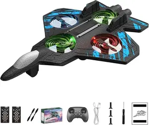 2026 Foam RC Airplane with Cool Led Light, 360° Flip and Headless Mode, Remote Control Airplane RC Plane for Kids Adults Aged 6+, RC Flying Toy for Kids, Birthday Gift